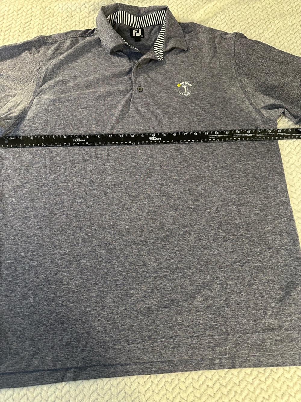 FootJoy Polo Shirt Mens XL Blue Short Sleeve Mott Golf Classic Logo